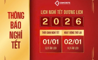 CONCRETEVN – THÔNG BÁO NGHỈ TẾT DƯƠNG LỊCH