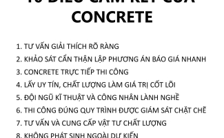 10 ĐIỀU CAM KẾT CỦA CONCRETE 